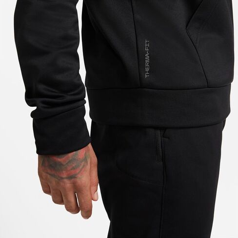 Nike Therma-FIT Men's Pullover Fitness Hoodie (as1, alpha, xx_l, regular, regular, Black/Black/Charcoal Heather/White) in Saudi Arabia