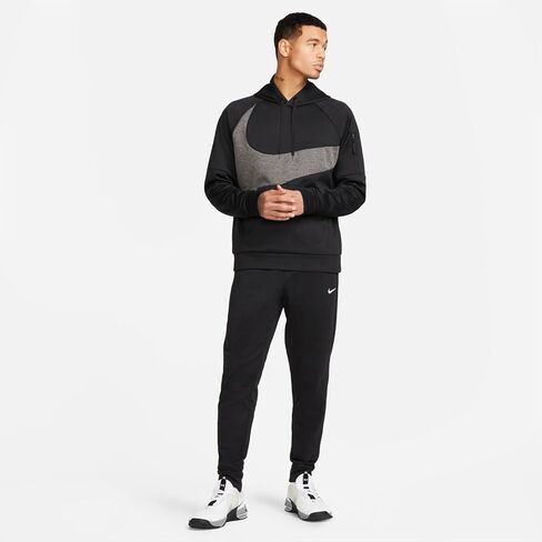 Nike Therma-FIT Men's Pullover Fitness Hoodie (as1, alpha, xx_l, regular, regular, Black/Black/Charcoal Heather/White) in Saudi Arabia