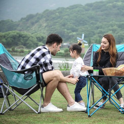 SUNNYFEEL Oversized Folding Camping Chair, Portable Chairs for Outdoor Patio Garden Lawn, Padded Sofa for Adults (2 Pack) in Saudi Arabia