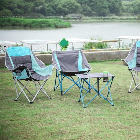SUNNYFEEL Oversized Folding Camping Chair, Portable Chairs for Outdoor Patio Garden Lawn, Padded Sofa for Adults (2 Pack) in Saudi Arabia