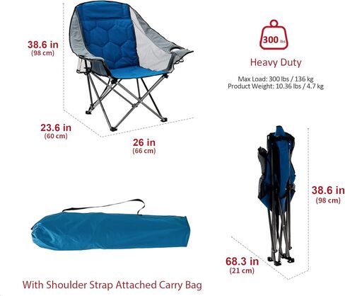 SUNNYFEEL Oversized Folding Camping Chair, Portable Chairs for Outdoor Patio Garden Lawn, Padded Sofa for Adults (2 Pack) in Kuwait