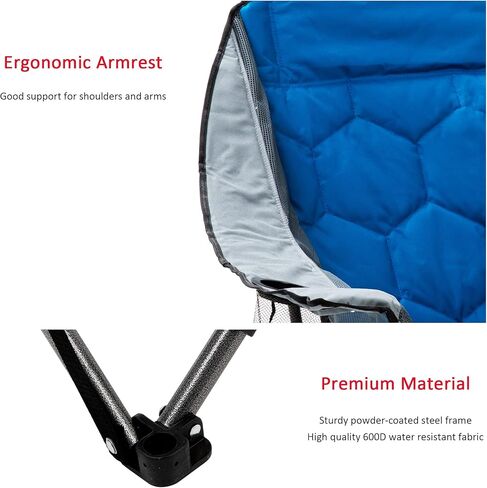 SUNNYFEEL Oversized Folding Camping Chair, Portable Chairs for Outdoor Patio Garden Lawn, Padded Sofa for Adults (2 Pack) in Saudi Arabia