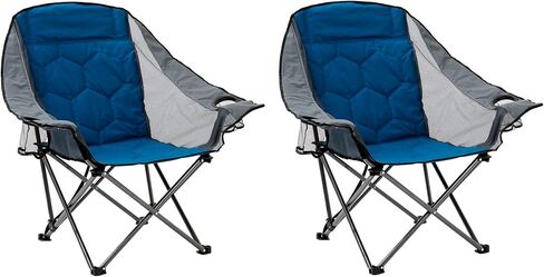 SUNNYFEEL Oversized Folding Camping Chair, Portable Chairs for Outdoor Patio Garden Lawn, Padded Sofa for Adults (2 Pack) in Kuwait