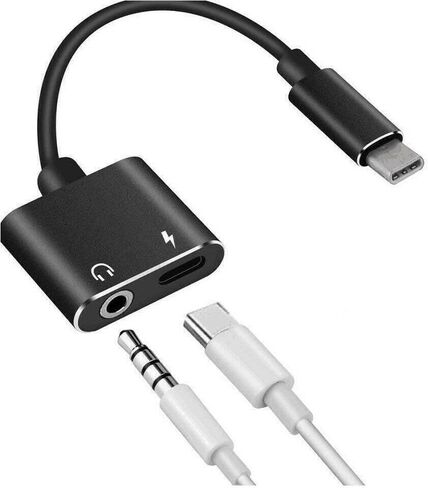محول مقبس سماعة الرأس USB من النوع C إلى 3.5 مم، كابل مقسم لشاحن سماعة الرأس AUX in Kuwait
