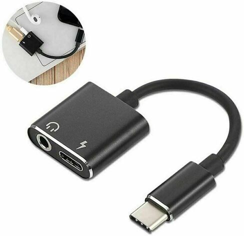 محول مقبس سماعة الرأس USB من النوع C إلى 3.5 مم، كابل مقسم لشاحن سماعة الرأس AUX in Kuwait