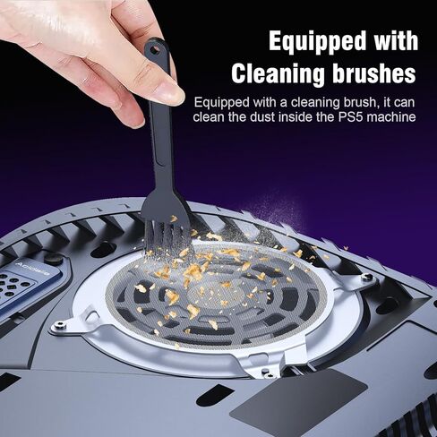 فلتر غبار مروحة PS5 - مع 4 قطع تهوية جديدة قابلة للتنفس | مناسبة لقابس منفذ PS5 | سدادة غبار السيليكون in Kuwait