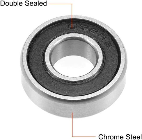 uxcell Deep Groove Ball Bearing 10mm x 22mm x 6mm Double Sealed ABEC3 Bearings 2pcs in Saudi Arabia