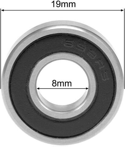 uxcell Deep Groove Ball Bearing 10mm x 22mm x 6mm Double Sealed ABEC3 Bearings 2pcs in Saudi Arabia