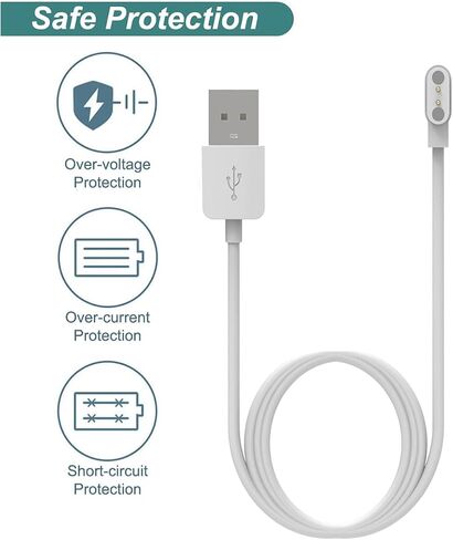 شاحن بديل مخصص للساعة الذكية TOZO S2 & TOZO S3 & TOZO S4 & TOZO S5، سلك كابل شحن مغناطيسي 60 سم، عبوتان in Saudi Arabia