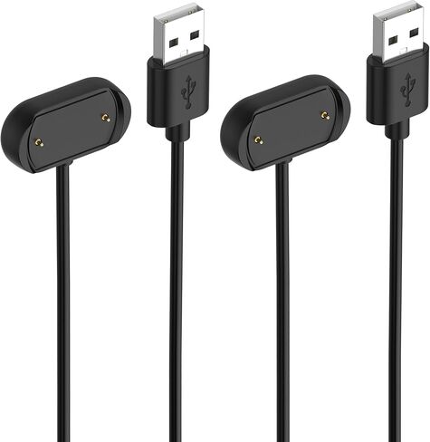 Replacement Charger Compatible with Amazfit Bip 5/Bip 5 Unity/Bip 3/Bip 3 Pro/T-Rex Pro Charging Cable 3.3ft USB Magnetic Charging Cord Cable for Amazfit Bip 5 Charger (Black&Black) in Saudi Arabia