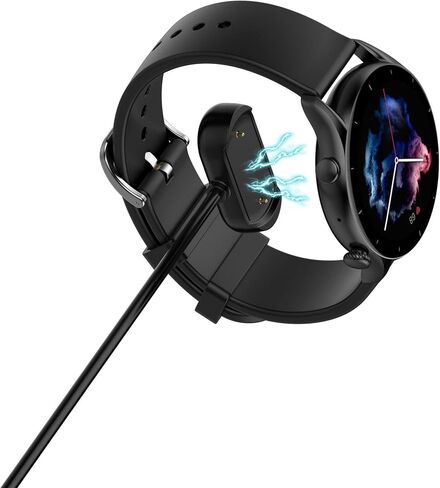 Replacement Charger Compatible with Amazfit Bip 5/Bip 5 Unity/Bip 3/Bip 3 Pro/T-Rex Pro Charging Cable 3.3ft USB Magnetic Charging Cord Cable for Amazfit Bip 5 Charger (Black&Black) in Saudi Arabia