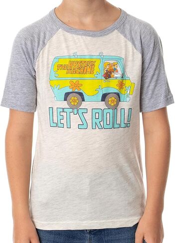 Scooby-Doo Boy's The Mystery Machine Let's Roll Collectible Raglan T-Shirt in Saudi Arabia