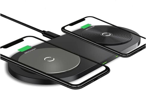 قاعدة شحن لاسلكية مزدوجة 15 وات، متوافقة مع أجهزة iPhone 15 Plus/Pro/Pro Max، iPhone 14 Pro/Pro Max، iPhone 13 Pro/Pro Max/Mini، 12، AirPods، Galaxy S23، S22، S21، S20، S10 Note 10 ، 9 in Saudi Arabia