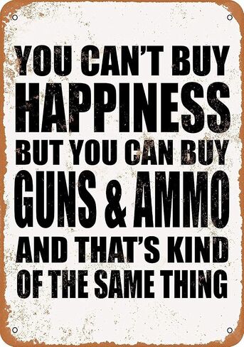 Sign You Can't Buy Happiness BUT You CAN Buy Local Funny Art Metal Tin Sign 16x12 inch Bar Pub Indoor Outdoor Wall Decor Gifts for Man in Saudi Arabia