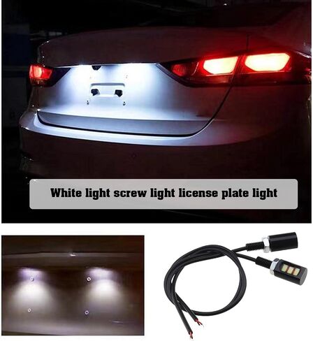 eMagTech 4 قطع دراجة نارية رقم لوحة ضوء 12 فولت 3 LED سيارة عالمية لوحة ترخيص دراجة نارية مصباح برغي بولت ضوء دراجة نارية ملحق دراجة نارية جزء (الضوء الأبيض) in Saudi Arabia