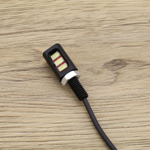 eMagTech 4 قطع دراجة نارية رقم لوحة ضوء 12 فولت 3 LED سيارة عالمية لوحة ترخيص دراجة نارية مصباح برغي بولت ضوء دراجة نارية ملحق دراجة نارية جزء (الضوء الأبيض) in Saudi Arabia