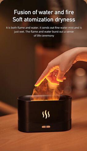 7 Color Changing RGB, Realistic Flame Effect, Essential Oil Ultrasonic Aromatherapy Diffuser Air Humidifier, Lamp Mist Maker Unique Gift for Household, Office (White-RGB) in Saudi Arabia