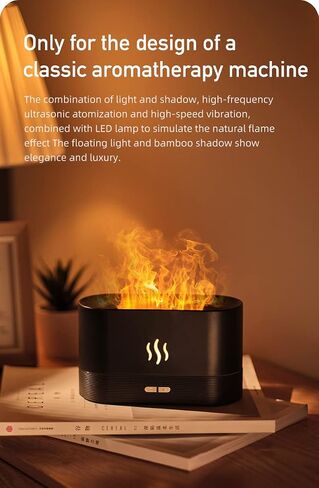 7 Color Changing RGB, Realistic Flame Effect, Essential Oil Ultrasonic Aromatherapy Diffuser Air Humidifier, Lamp Mist Maker Unique Gift for Household, Office (White-RGB) in Saudi Arabia