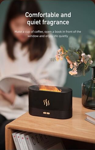 7 Color Changing RGB, Realistic Flame Effect, Essential Oil Ultrasonic Aromatherapy Diffuser Air Humidifier, Lamp Mist Maker Unique Gift for Household, Office (White-RGB) in Saudi Arabia