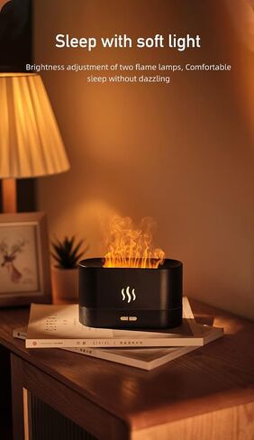 7 Color Changing RGB, Realistic Flame Effect, Essential Oil Ultrasonic Aromatherapy Diffuser Air Humidifier, Lamp Mist Maker Unique Gift for Household, Office (White-RGB) in Saudi Arabia
