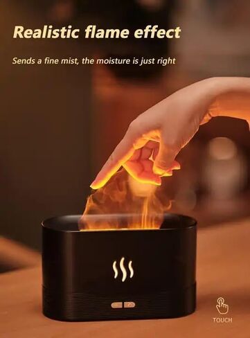 7 Color Changing RGB, Realistic Flame Effect, Essential Oil Ultrasonic Aromatherapy Diffuser Air Humidifier, Lamp Mist Maker Unique Gift for Household, Office (White-RGB) in Saudi Arabia