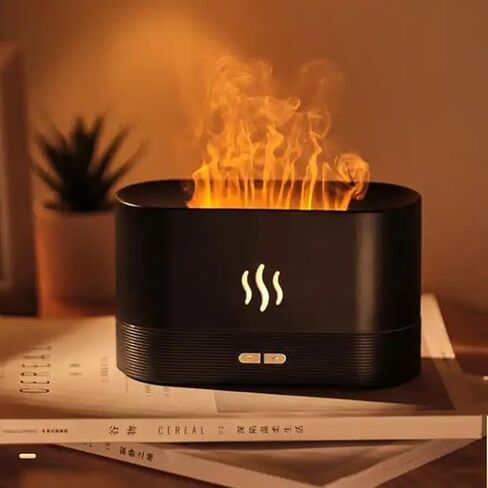 7 Color Changing RGB, Realistic Flame Effect, Essential Oil Ultrasonic Aromatherapy Diffuser Air Humidifier, Lamp Mist Maker Unique Gift for Household, Office (White-RGB) in Saudi Arabia