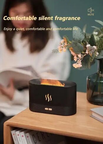 7 Color Changing RGB, Realistic Flame Effect, Essential Oil Ultrasonic Aromatherapy Diffuser Air Humidifier, Lamp Mist Maker Unique Gift for Household, Office (White-RGB) in Saudi Arabia