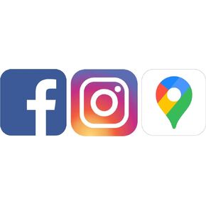 3 pcs Social Media Store Stickers, Facebook, Instagram and Google Maps Stickers for Store, Business, Truck