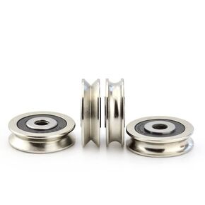 4pcs 6x30 x 8mm Metal Bearing U grooved Sliding Wheel 5mm Diameter Rope Hanging Wheel U-Groove Moving Pulley Roller
