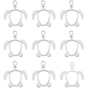Craftdady Alloy Turtle Charms Sea Tortoise Pendants Metal Animal Charms for Craft Necklace Bracelet Jewelry Making