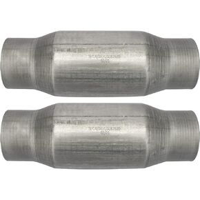 MAYASAF【2 pack】3" Inlet/Outlet Universal Catalytic Converter, High Flow Exhaust Pipe, w/o O2 Port (EPA Compliant), 2 pack