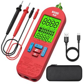 BSIDE Rechargeable Digital Multimeter Tester Smart Electrical Ammeter VFC Capacitance Current Diode Continuity Frequency V-Alert Voltage Tester with Flashlight