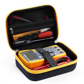 KingSung Hard Carrying Case for Fluke117/115/116/114/113 Digital Multimeters and 101/106/107 Pocket Electrical Testers, Wide Rubber Handle Strap, EVA Strong Drop Case,Yellow