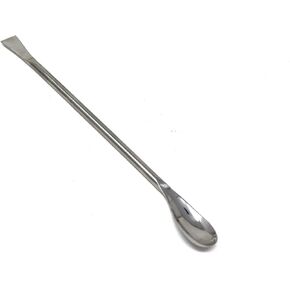 A2Z-SP001 Stainless Steel Double Ended Square & Angled Right Spoon Sampler Lab Spatula, 7" Length