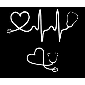 Stethoscope Laptop Decal Pack (Black) - Nurse Stickers, RN Decal for YETI, Laptop, Car, Bumper, Window - Premium Quality Die Cut Nursing Stickers