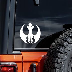 Rebel Jedi Symbol Decal Vinyl Sticker Auto Car Truck Wall Laptop | White | 5.5" x 5.5"