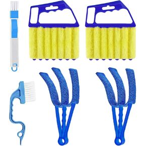 6 قطع من أدوات تنظيف الستائر الفينيسية مع أداة تنظيف ستائر النوافذ الصغيرة ذات 7 أصابع، منفضة غبار من الألياف الدقيقة، فرشاة فجوة الأخدود، فرشاة مجرفة 2 في 1، أدوات تنظيف للستائر الخشبية، ستائر الفينيل in Kuwait