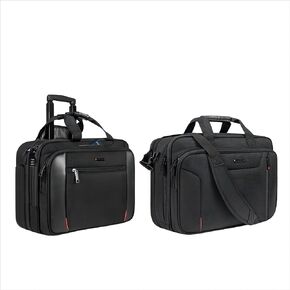 EMPSIGN 17.3" Laptop Briefcase& Rolling Bag With RFID Pockets for Business Work