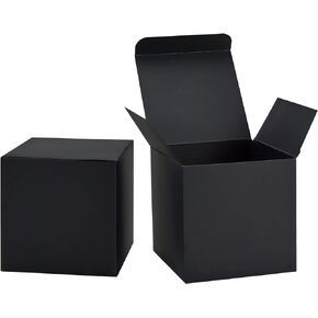 HUAPRINT Black Gift Box,Gift Boxes with Lids 6x6x6inch,24pcs Paper Gift Box Bulk,Gift Boxes for Presents,Birthday,Bridesmaid Proposal,Groomsmen Engagements,Baby Showers,Christmas,Wedding Party Favor,Cupcake,Crafting,Holidays