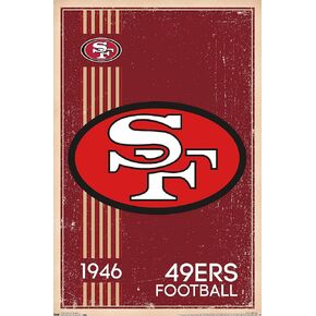 Trends International NFL San Francisco 49ers - Retro Logo 14 Wall Poster, 22.375" x 34", Premium Unframed Version