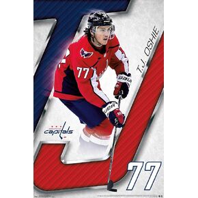 Trends International NHL Washington Capitals - T. J. Oshie 18 Wall Poster, 14.725" x 22.375", Barnwood Framed Version
