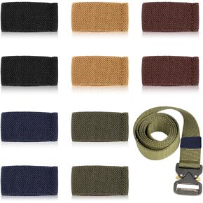 10 Pack Elastic Belt Keeper Strap, Nylon Canvas Web Belt Elastic Loop Keeper, Organizers Backpack Strap, Holder Retainer Band for 1.5" Wide Belts or Straps