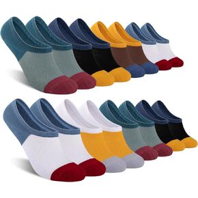 COOPLUS Mens Cotton No Show Socks, Thin Low Cut Non Slip Invisible Socks (8 Pairs)