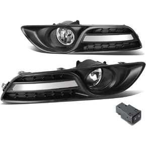 DNA MOTORING FL-ZTL-213-CH Fog Light With Switch Driver & Passenger Side Enhance visibility [Compatible with 13-16 Nissan Sentra]