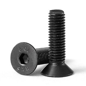 M8-1.25 x 100mm Flat Head Hex Socket Cap Screws Countersunk Bolts, 10.9 Grade Alloy Steel, Black Oxide Finish, Allen Hex Drive, Metric Fully Threaded, 10PCS