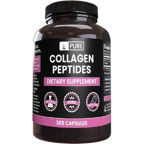 PURE ORIGINAL INGREDIENTS Collagen Peptides (365 Capsules) No Magnesium Or Rice Fillers, Always Pure, Lab Verified