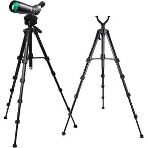 DAPENG Spotting Scope Tripod,Shooting Hunting Rest V Yoke Stand with Travel Bag and Phone Holder,Compatible with Monocular/Astronomical Telescope/DSLR Camera/Cell Phone/Projector (74 inch) in Saudi Arabia
