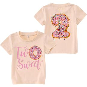 Birthday Girl Shirt Toddler Baby Girls 1st 2nd 3rd 4th 5th Bday Outfit Sweet Donut One Two Three Four Five Tee Tops