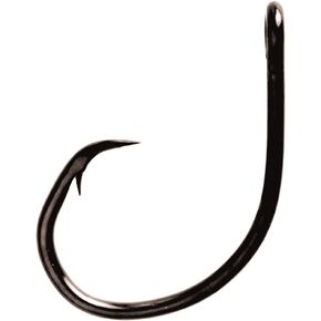 Eagle Claw L2004UH-13/0 Lazer Circle Sea Mid Wire Non Offset Hook, Platinum/Black Finish
