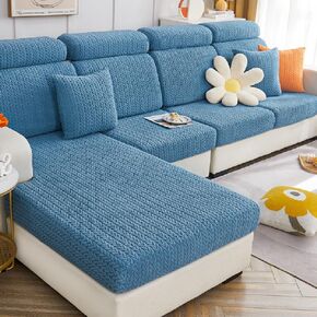 Magic Sofa Covers Soothing Home Sofa Cushion Covers Sofa Hero Covers for Couch Magic Couch Covers Stretch Slipcovers for Couches and Sofas (Wheat-Blue,Large Single Seat Cover)